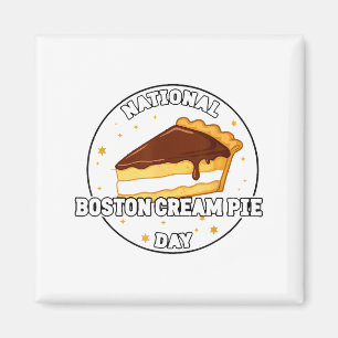Ik vier Nationale Boston Cream E Day Food Cake Magneet