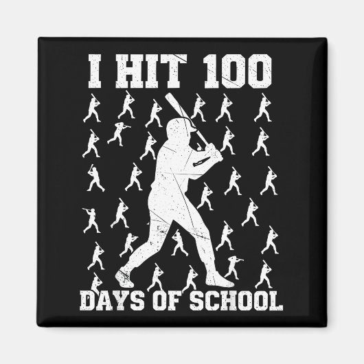 Ik vierde 100 dagen school Baseball Jongen Magneet (Voorkant)