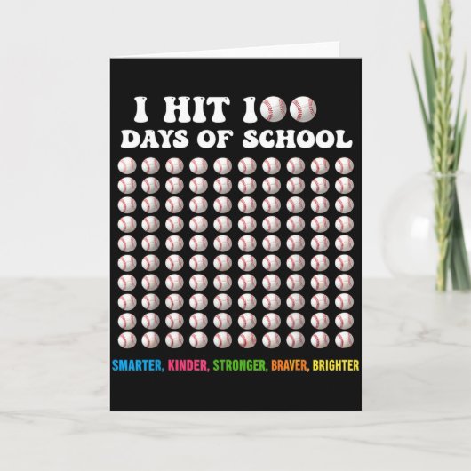 Ik vierde 100 dagen school Honkbal 100ste dag van Kaart (Voorkant)