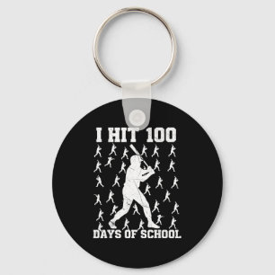 Ik vierde 100 dagen school honkbaljongen sleutelhanger