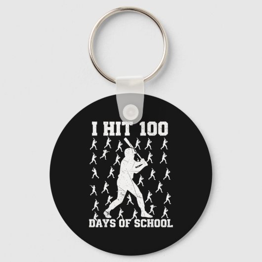 Ik vierde 100 dagen school honkbaljongen sleutelhanger (Voorkant)