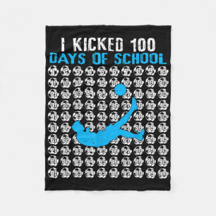 Ik Vierde 100 Dagen School Voetbal 100ste Dag Van Fleece Deken