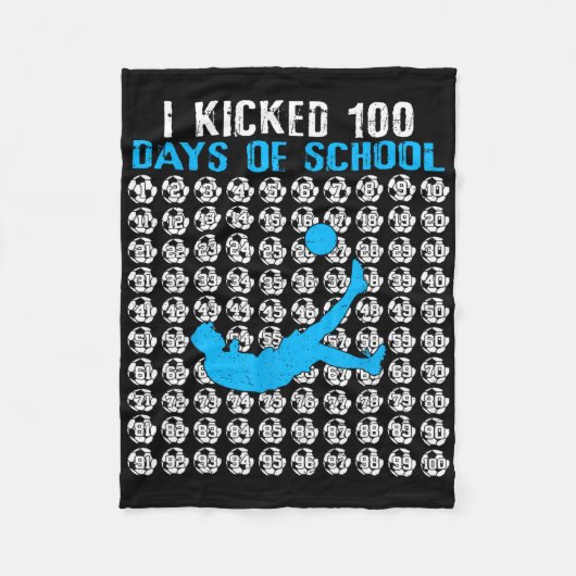 Ik Vierde 100 Dagen School Voetbal 100ste Dag Van  Fleece Deken (Voorkant)