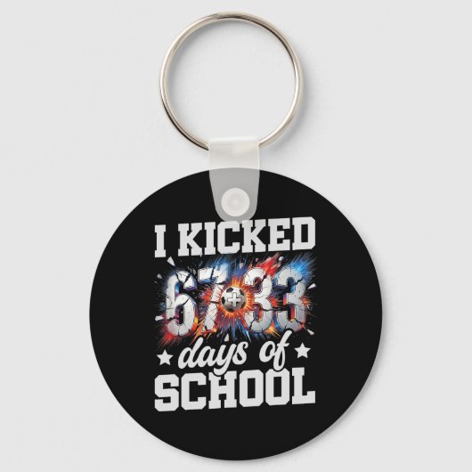 Ik vierde 100 dagen school voetbal 100ste dag van sleutelhanger (Voorkant)