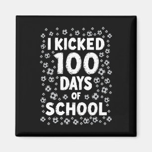 Ik Vierde 100 Dagen School Voetbal Kids 100ste Dag Magneet