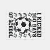 Ik vierde 100 dagen school Voetbalfan 100ste dag Fleece Deken (Voorkant (Horizontaal))