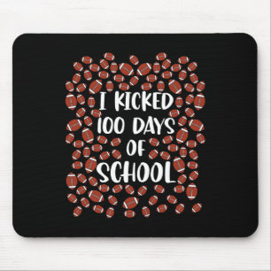 Ik vierde 100 dagen school voetbalspeler student muismat