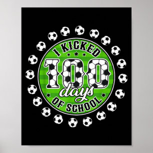 Ik vierde 100 dagen schoolvoetbal 100ste dag jonge poster