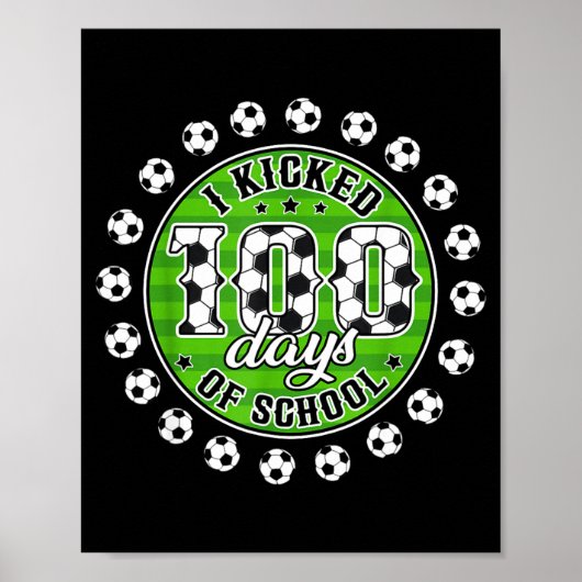 Ik vierde 100 dagen schoolvoetbal 100ste dag jonge poster (Voorkant)