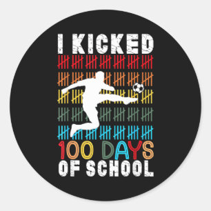 Ik vierde 100 dagen schoolvoetbal 100ste dag sport ronde sticker