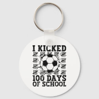 Ik vierde 100 dagen schoolvoetbal 100ste dag sport sleutelhanger