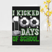 Ik vierde 100 dagen schoolvoetbal drip grappige jo kaart (Gele Bloem)