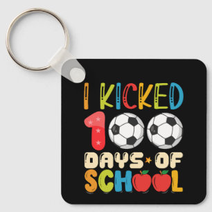 Ik vierde 100 dagen schoolvoetbalfan sleutelhanger