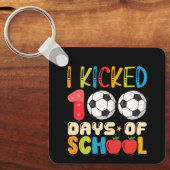 Ik vierde 100 dagen schoolvoetbalfan sleutelhanger (Voorkant)