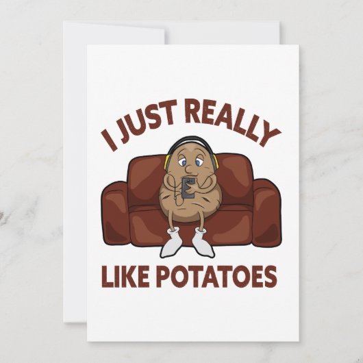 Ik vind aardappelen gewoon echt leuk - Cute Potato Feestdagenkaart (Voorkant)