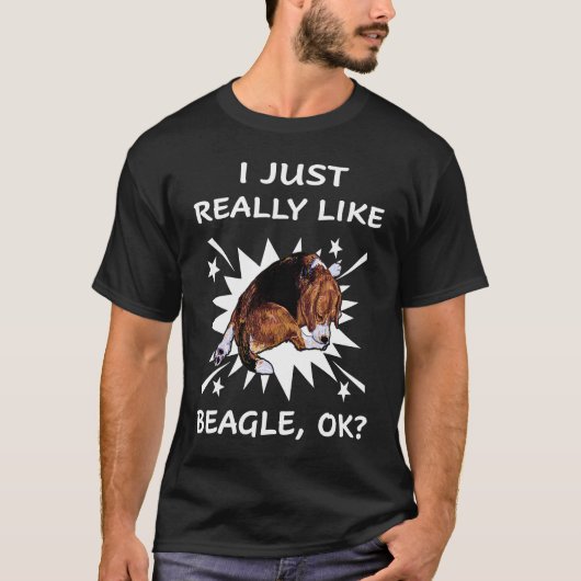 Ik vind Beagle gewoon echt leuk T-shirt (Voorkant)