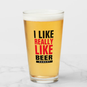 Ik vind bier echt leuk grappige typografie aangepa glas