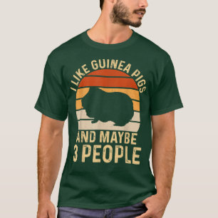 Ik vind cavia's leuk & misschien 3 personen vintag t-shirt