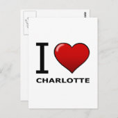 IK VIND CHARLOTTE, NC - NOORD CAROLINA BRIEFKAART (Voorkant / Achterkant)