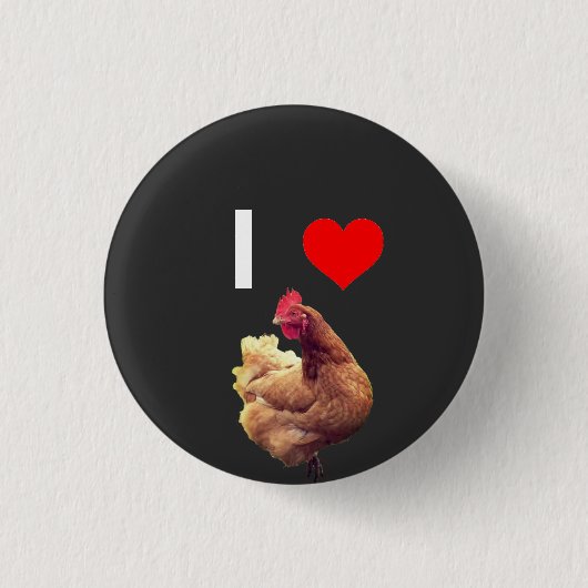 IK VIND CHICKEN-BUTTON RONDE BUTTON 3,2 CM (Voorkant)