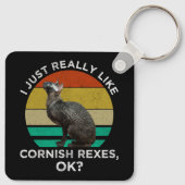 Ik vind Cornish Rexen gewoon echt leuk, OK? Sleutelhanger (Achterkant)