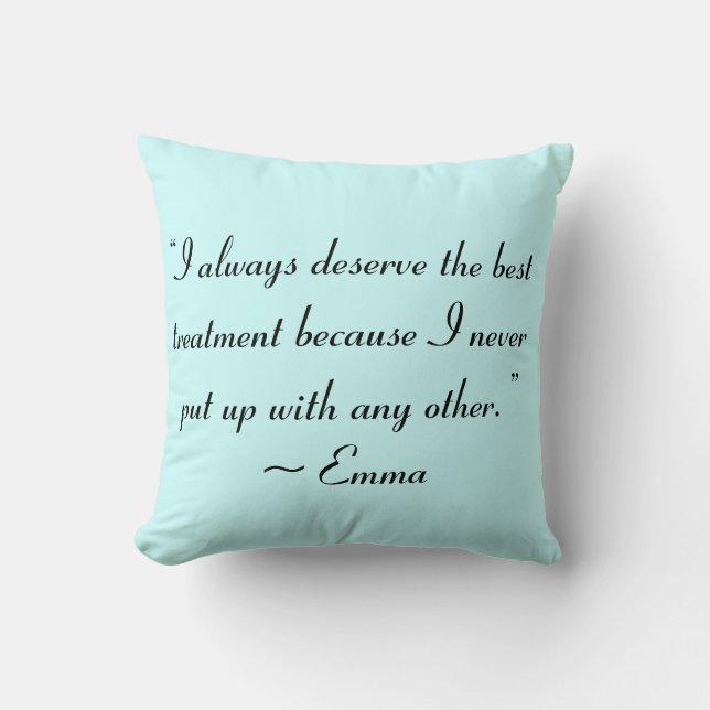 Ik vind de beste behandeling van Jane Austen Quote Kussen (Voorkant)
