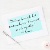 Ik vind de beste behandeling van Jane Austen Quote Rechthoekige Sticker (Envelop)