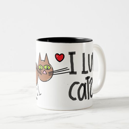 IK VIND DE CAT-MOK VAN DE CATEGORIE CARTOON TWEEKLEURIGE KOFFIEMOK (Voorkant rechts)