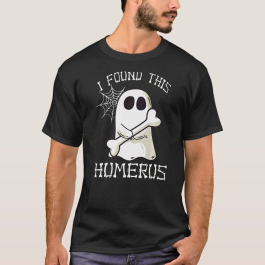 Ik vind deze Humerus Ghost Happy Halloween T-shirt (Voorkant)