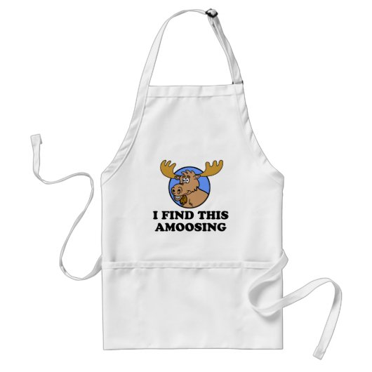 Ik vind dit grappige Moose Apron Standaard Schort (Voorkant)