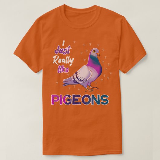 Ik vind duiven echt leuk t-shirt (Design voorkant)