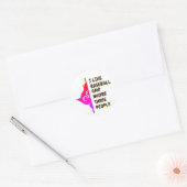 Ik vind een honkbal-glurende kat leuk ronde sticker (Envelop)