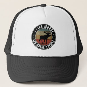 ik vind elanden leuk en misschien 3 mensen vintage trucker pet