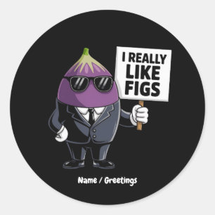 Ik vind figuren met grappige figuur karakter artwo ronde sticker