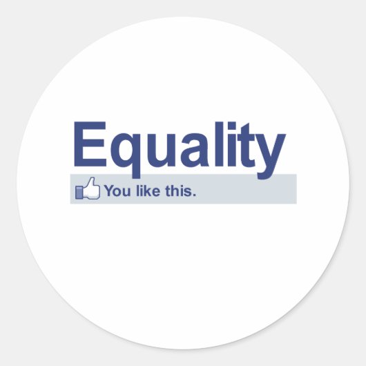 Ik vind gelijkheid leuk ronde sticker (Voorkant)