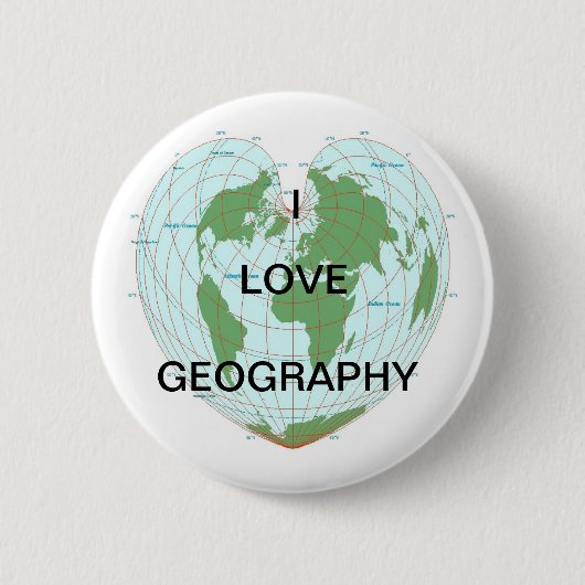 IK VIND GEOGRAPHY-toets Ronde Button 5,7 Cm (Voorkant)