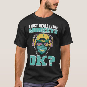 Ik vind gewoon echt apen leuk OK Aap Mensaap T-shirt
