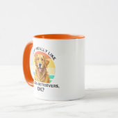 Ik vind Golden Retrievers gewoon echt leuk, oké? Mok (Voorkant links)