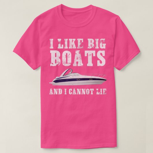 Ik vind grote boten leuk Grappige boot T-shirt (Design voorkant)