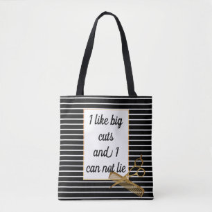 Ik vind grote knipbeurten haarstylist cadeau grapp tote bag
