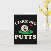 Ik vind grote putts grappig golf vader Vaderdag Kaart (Gele Bloem)