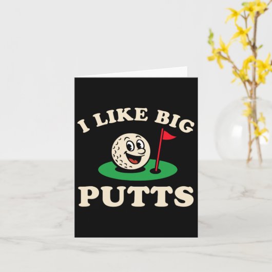 Ik vind grote putts grappig golf vader Vaderdag Kaart (Gele Bloem)