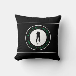 Ik vind grote putts leuk sport golfer modern zwart kussen