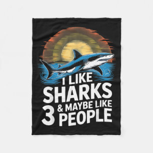 Ik vind haaien leuk & Misschien spreekt dit 3 Fleece Deken