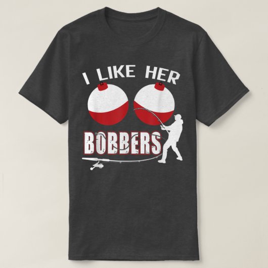 Ik vind haar Bobbers grappig Vist paren T-shirt (Design voorkant)
