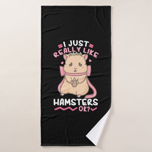 Ik vind Hamsters echt leuk. Badhanddoek (Badhanddoek)