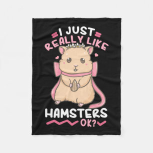 Ik vind Hamsters echt leuk Fleece Deken