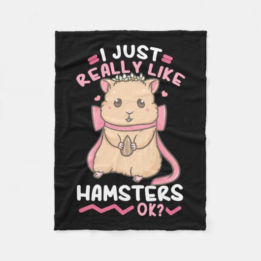 Ik vind Hamsters echt leuk Fleece Deken (Voorkant)
