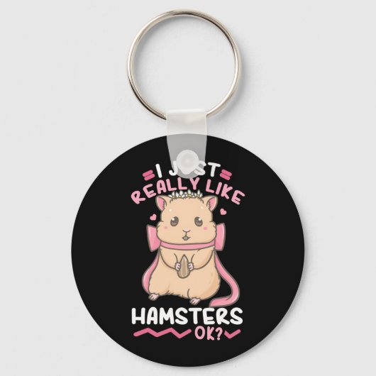 Ik vind hamsters echt leuk oké sleutelhanger (Voorkant)