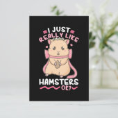 Ik vind Hamsters echt leuk. RSVP Kaartje (Staand voorkant)